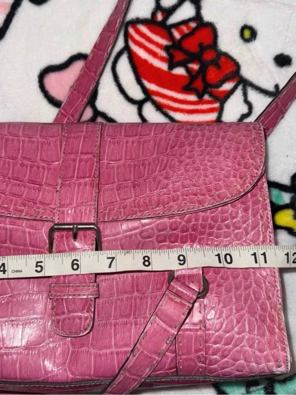Vintage Liz Claiborne Faux-Croc Shoulder Bag